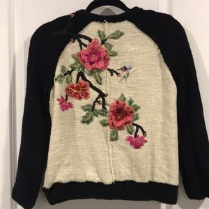 🌸Zara Hummingbird and Blossoms Bomber Jacket🌸